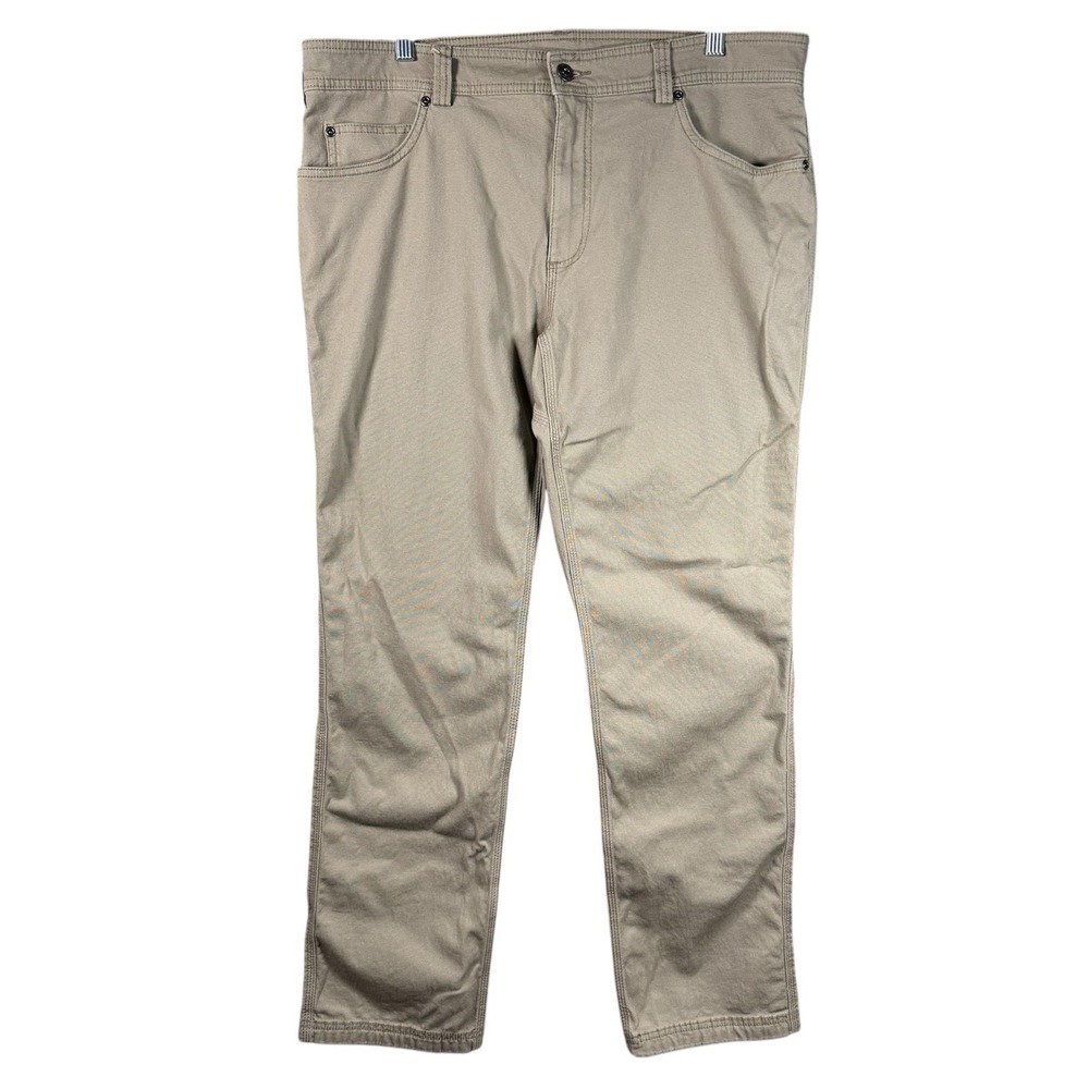 Duluth Trading Flex Fire Hose Pants Men 38x32 Tan Slim Fit Cargo Stretch Utility